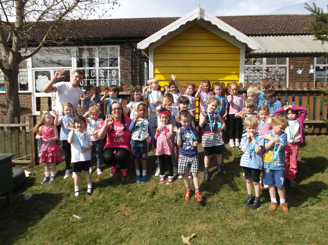 Children at Lime Tree Primary School in Redhill went the extra kilometre with their efforts to raise funds for a good cause last week as they took part in the Cancer Research UK Race for Life